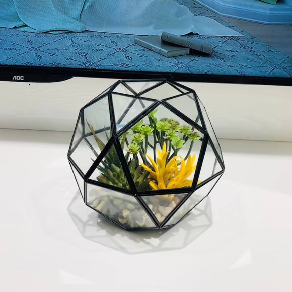 Decor Geometric Terrarium, Artificial Succulents - Picture 2 of 6